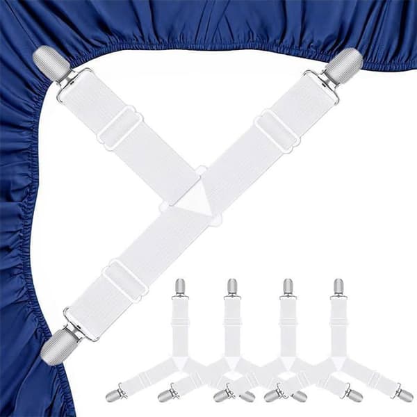 Lakenfester - 4 deler - Plast og metall - Justerbare klips - For madrasser og sofaer - B