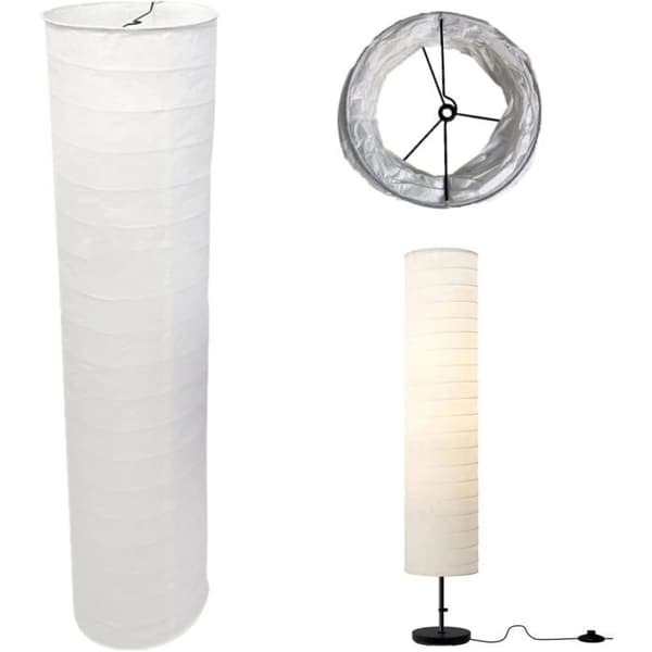 Lampskärm - 1 enhet - Ris papper och metall - Diffust ljus - Vardagsrum, sovrum, hotell - Vit 22x94cm