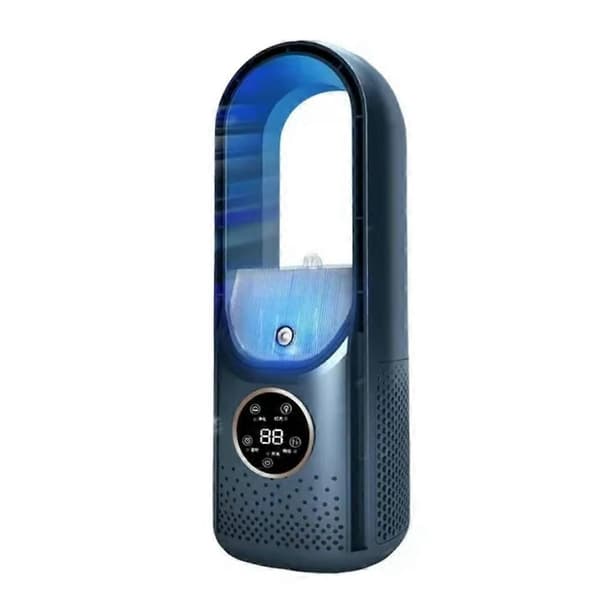 Bladeless Ventilator Bærbar Aircondition LED Display Bordventilator Bladløs Køler Køleventilator Tårn Aircondition til Kontor Soveværelse Blue