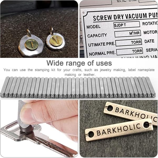 37 delar bokstäver och siffror för stämpling, 3 mm metallbokstavsstans, A-Z 0-9 och symboler, metallbokstavs- och sifferstans för stämpling
