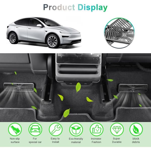 [Set med 2] Ny Tesla Model Y Juniper 2025 2026 Bilventilskydd, Model Y 2025 Ventilskydd under sätet, 2026 Tesla Model Y