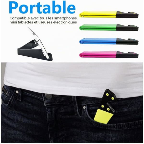 Telefonholder - Sæt med 4 - ABS-plast - Sammenfoldelig og justerbar - Kontor og rejse - 11,2 x 3,2 cm