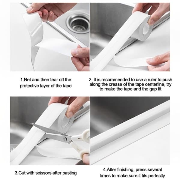 Rull (hvit) tetningslist PVC selvklebende tetningstape, Decorat