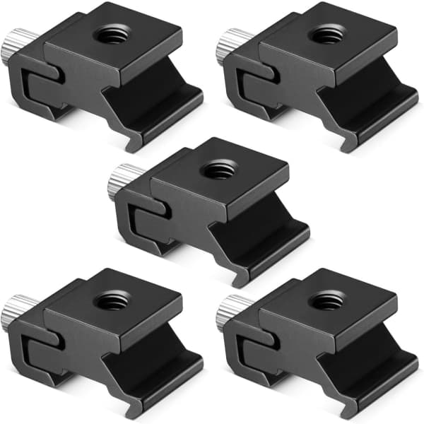 Sort Metal Cold Shoe Flash Adapter med 1/4-tomme -20 Tripod Skrue (5-pak)