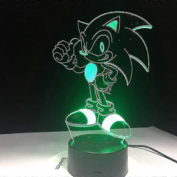 3D Sonic Nattlampa 1 Modell Och Färgskiftande