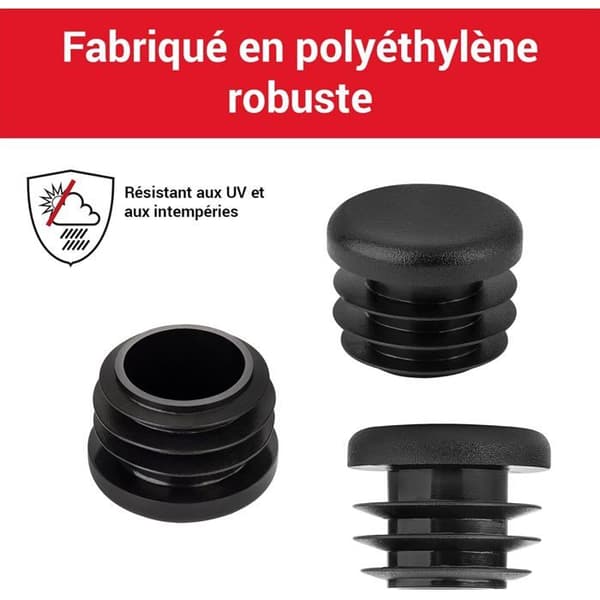 Rørpropper Ø 50 mm - Pakke med 10 - Sort Polyethylen - Robust og Vandtæt Beskyttelse - Indendørs