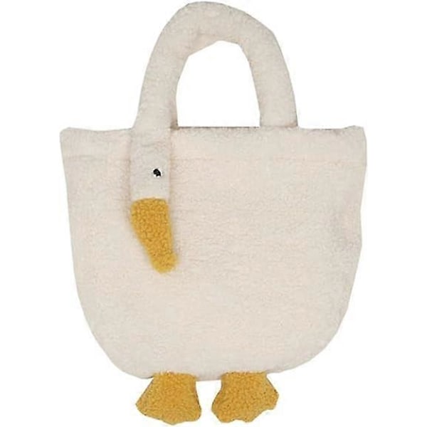 Sød Plys Gås Taske til Kvinder Piger Fluffy Gås Pung Fuzzy Tote Håndtaske Plys Dyr Taske Pels Skuldertaske Pung