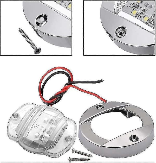 4-pack LED båtlampa - 12V rund marinlampa för båtdäck (blå)
