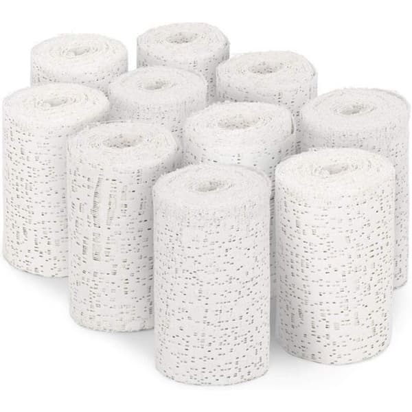 10x Gipsbandasjer - Gipsbind i stoff - Materiale for støping, dekorasjon og skulptur - Kreativ kunst - Også for