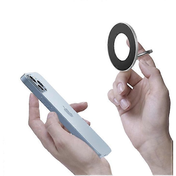 Magnetisk Telefonringholder Roterbar Metallringgrep For iPhone 12 13 14 Serien Silver