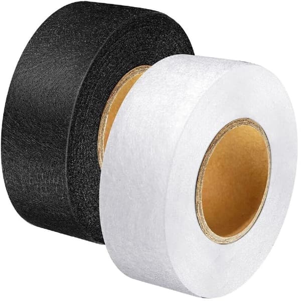 Strykbart sömnadstejp 64 meter, 20 mm bred, för att fålla byxor och för stryktyger (svart och vit)