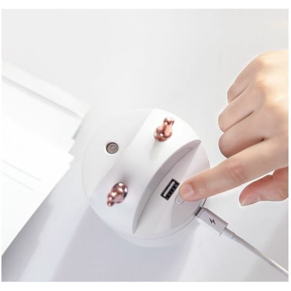 Mini rådyr luftfukter, liten stillegående USB hjemmeluftfukter (hvit)