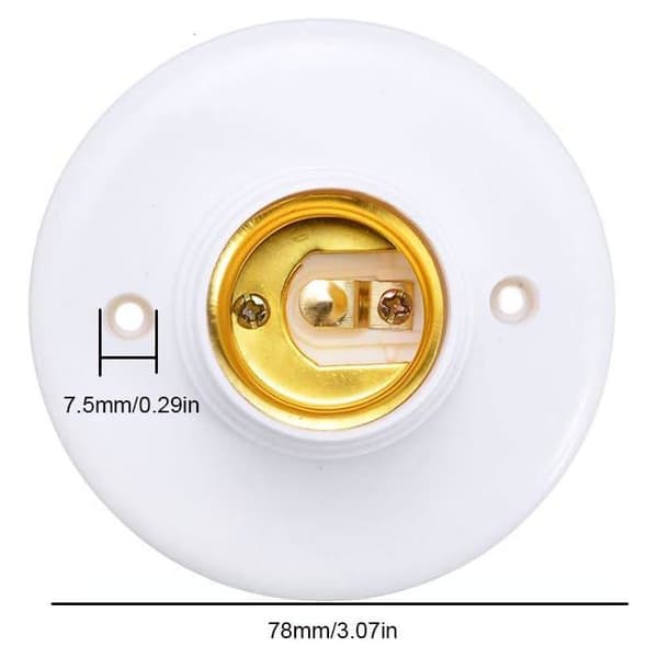 E27 Lampeholder Veggmontert Plast Skruesokkel LED-pærebaseadapter Konverter E27 Sokkel 10 stk