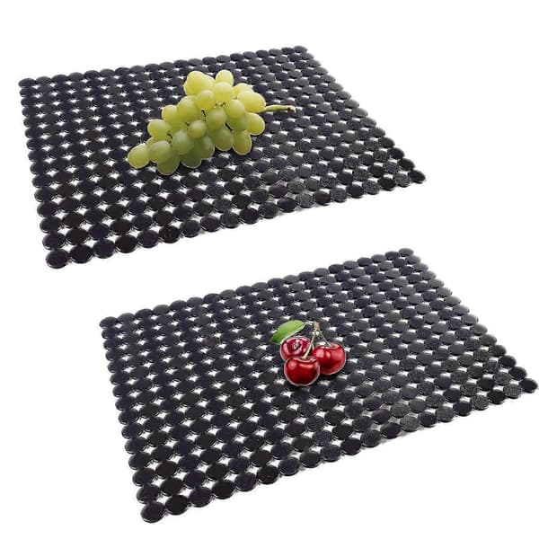2 STK Godt Greb Vaskemåtte til Køkken Stor Multifunktionel PVC Vaskemåtte Beskytter til Hjemmebadeværelse Solid Black