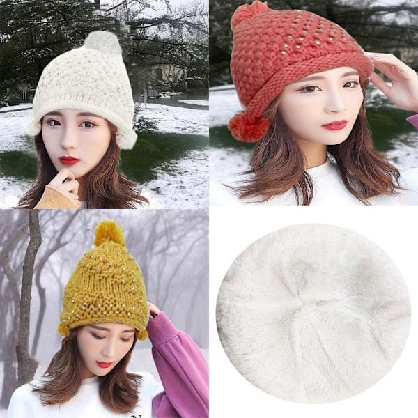 Høst Vinter Lue Ørevarmere RØD - spot salg Rød