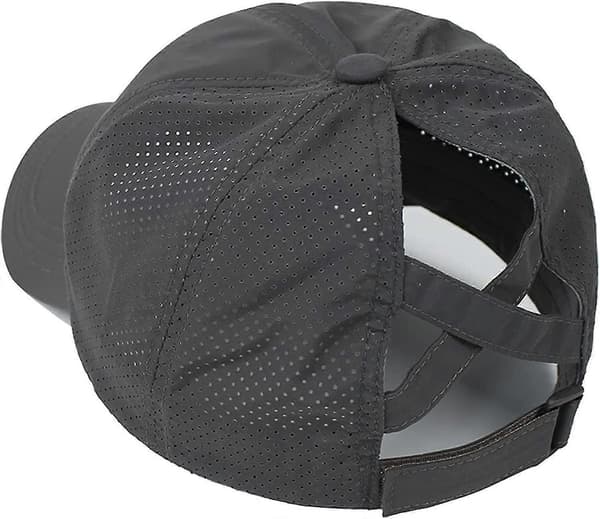 Basebollkeps med hästsvanshål Dark Grey
