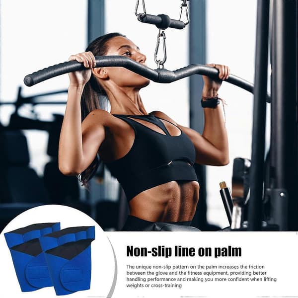Träningshandskar, Viktlyftarhandskar, Träningshandskar med fullt handflatsskydd och extra grepp, Perfekt för pull-ups (Blå)