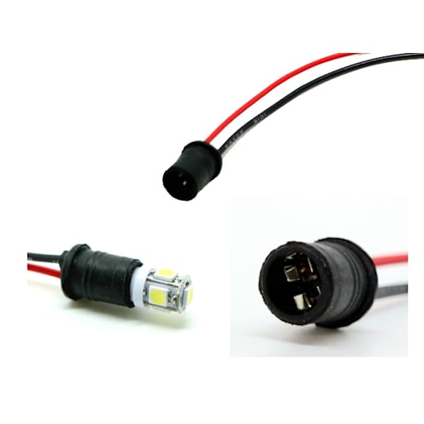 T10 w5w led / halogen kontakter / fatningsholder 2-pak blød sort