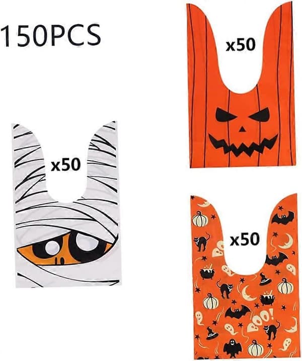 2025 Halloween Pumpa Spöke Snacks Godisväskor Bus eller Godis Förpackningspåse 150st Väska