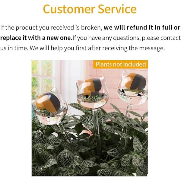3 stk. Automatiske vanningskuler for planter, håndblåst transparent glass dryppvanningssystem 1002