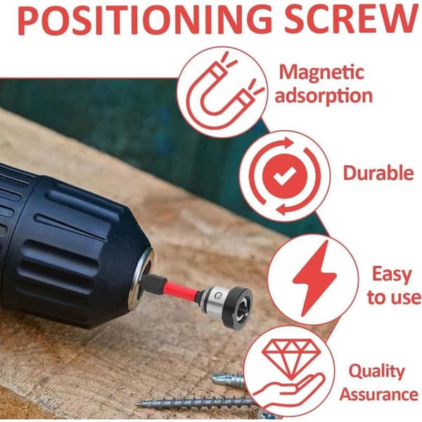 Sæt med 4 1/4\" magnetiske PH2 bits til gipsplader, positioneringsskruetrækkerbit til akku-skruetrækker og håndboremaskine