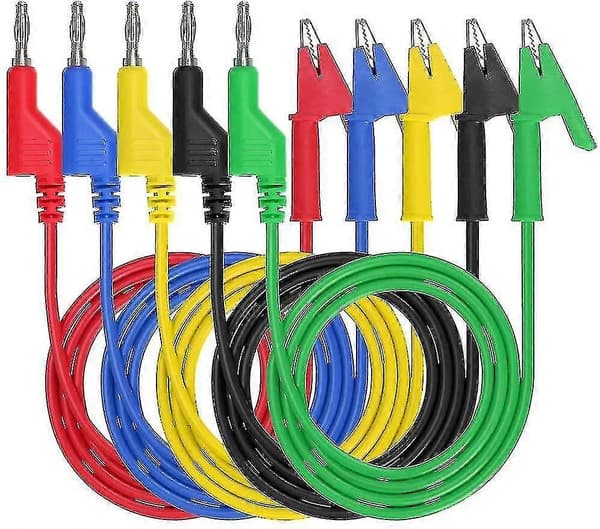 1000V 15A 4mm banankontakt testkabelkit med krokodilklämma och trådspets