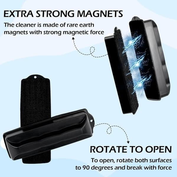Akvarium Glas Magnetbørste, Magnetisk Glasrenser til Alger, Magnetisk Glasrenser til Akvarium, Ridsefri Magnetisk Akvariumbørste