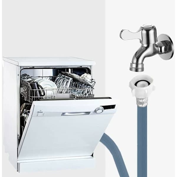 Vaskemaskin tilførselsslange - 3/4 tommer hjørnevanninntaksslange for oppvaskmaskin, universal