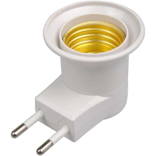 E27 LED-lampe hann EU-plugg type adapteromformer for pæreholder med PÅ/AV-knapp 1 stk