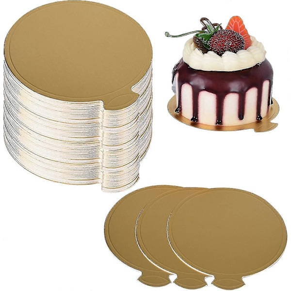 100 Stykker Gull Mousse Kakebrett - Engangs Pappstativ for Kaker, Bryllup