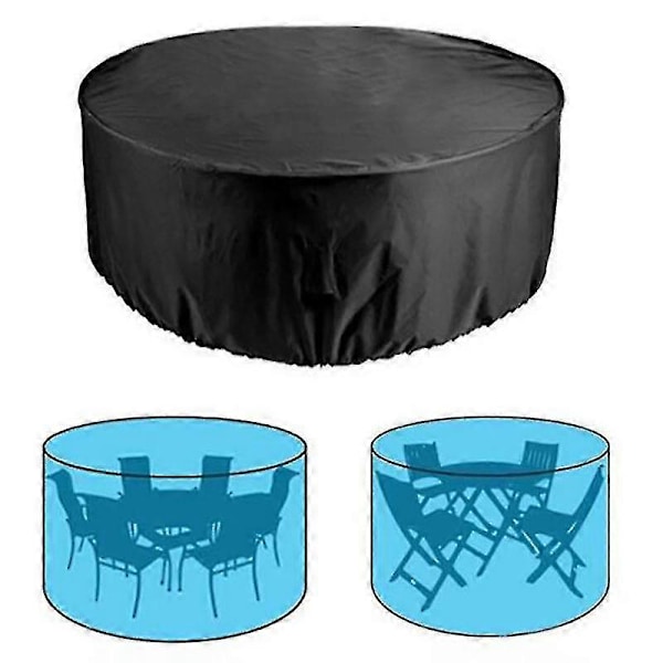 Nytt runt terrassmöbelskydd, 100% vattentätt skydd för utomhusbord och stolar, utomhusmöbelskydd, anti-blekningsskydd, anti-ultraviolett 142*68CM