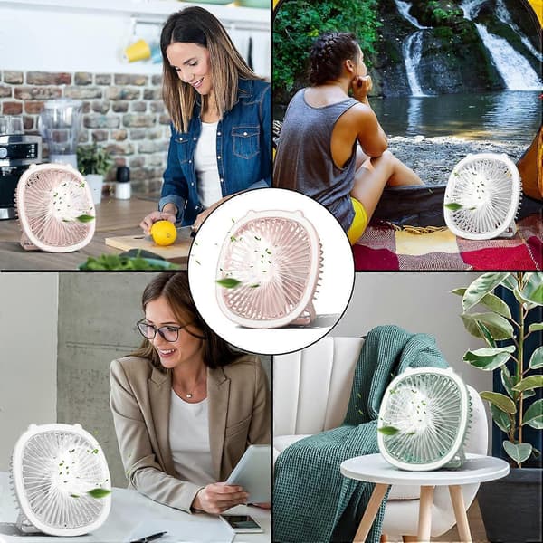Multifunksjonell Mini USB-vifte (3 hastigheter), Mini skrivebordsvifte og skrivebordsstativ - Perfekt for hjem, kontor og utendørs