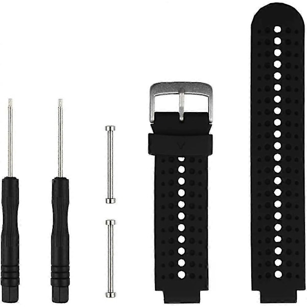 Ersättningsarmband för smartklocka, tillbehörsband för Garmin Forerunner 220/230/235/620/630/735XT/235 Lite Black-Black