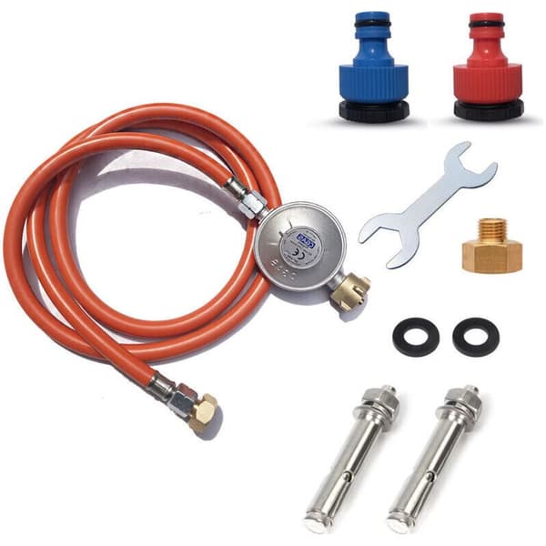 Gassregulator, 1,50 m gasslange, egnet for standard propan/butanflasker