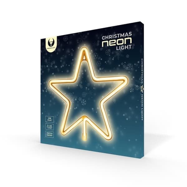 Neon LED JULE PENTASTAR varm hvid FLNE22 Forever Light hvid