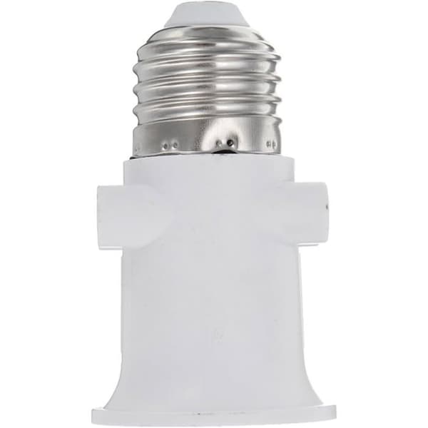 Lamphållare - E27 lamphållaradapter, LED-lampbas, konvertering till eluttag och E27-kontakt. (Vit)