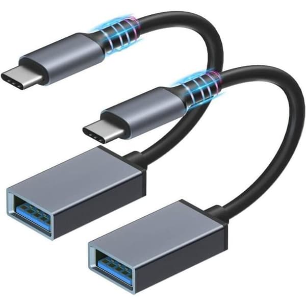 Sunshot USB-C til USB 3.0-adapter, 2-pak OTG-kabel, Type-C Thunderbolt 3 til USB hun-adapter, OTG-kabel kompatibel med