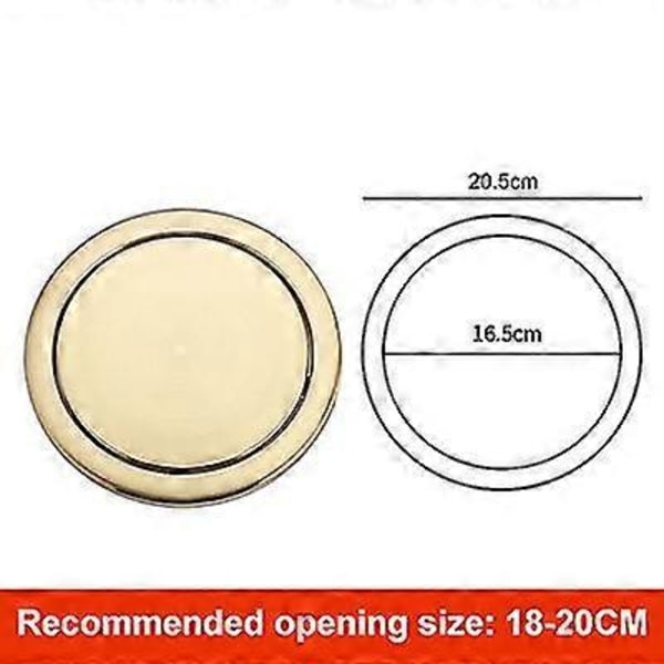 Rustfritt Stål Flapp Flush Innfelt Innebygd Balanse Sving Flapp Lokk Deksel Søppelbøtte Søppelkasse Kjøkken Benkeplate Søppelkasser & Avfallsbeholdere Round-Gold 20CM