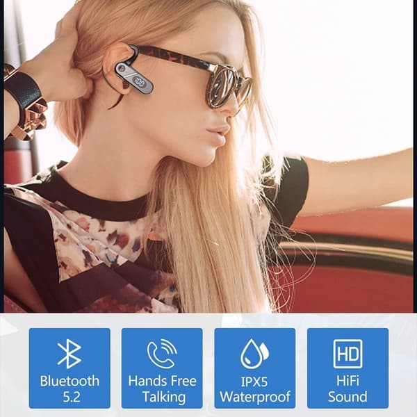 Bluetooth-øretelefoner V5.2 Trådløst headset med mikrofon In-Ear Bluetooth Enkelt trådløst headset Håndfri ørepropp