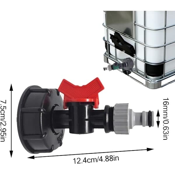 IBC-adapter for hagevannstank IBC S60X6 med kran og kobling
