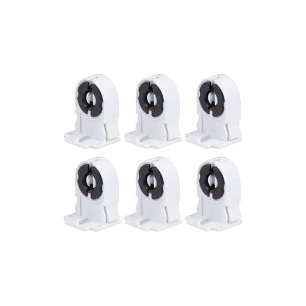 20-pack T8/G13 skruvbara lysrörshållare, obryggade, gravstenstyp, ersättning för LED-lysrör