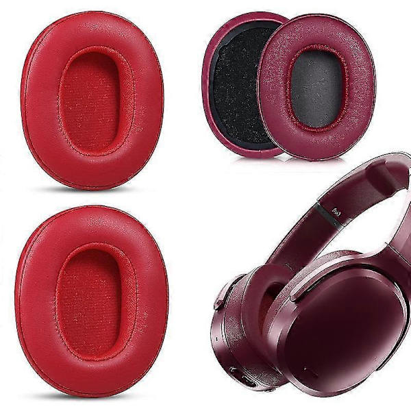 1 par øreputer for Skullcandy Crusher 3.0 Wireless/Hesh 3 ANC Bluetooth-headset erstatningsøreputer -Yx Red Style A