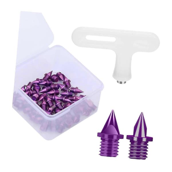 50-pakning 5 mm piggsko-pigger Erstatning Lette metallpigger for sprintløping Sport Voksne Purple