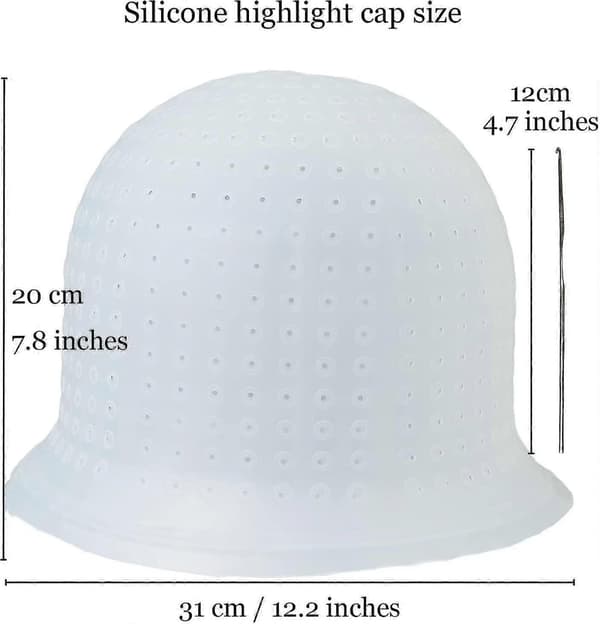 Silikonhette for striper, striperhette og krok, hårfargehette, hårfrosthette, hette for striper og frosting