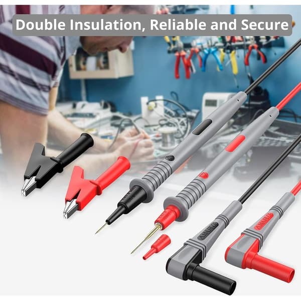 21-i-1 Multi Test Lead Kit: Elektrisk Multimeter Testkabel med Krokodilklämmor, Fjäderprob, Banankontakt för Spänning, Voltmeter för