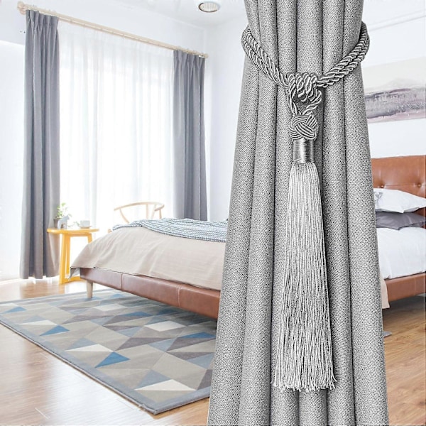 lly 2 kpl Pitkät Hapsunauhat Verhoille Käsintehdyt Punotut Köysisolmut Verhojen Kiinnikkeet Eurooppalaiseen Tyyliin Koristeelliset Verhonpidikkeet Kotiin ja Toimistoon Tuulta Vastaan Grey 4 Pack
