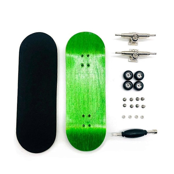 Finger Skateboard Brett Bredde 32mm Profesjonell Lønnefingerbrett Dobbel Rocker Mini Skateboard Grønn