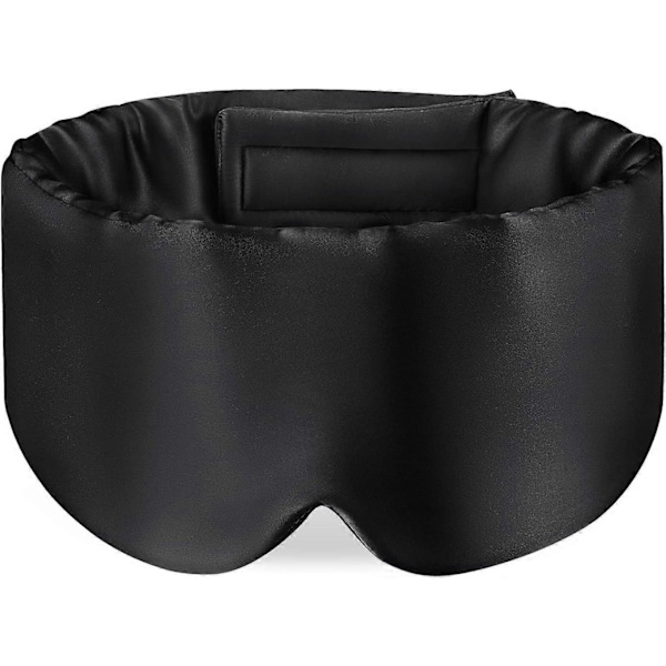 Sovmask Ögonmask med Justerbart Huvudband för Män och Kvinnor, Stor Sovmask och Ögonbindel för Nattsömn, Resor och Tupplurar Black
