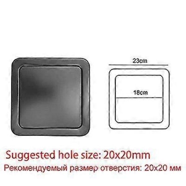 Rustfritt Stål Flapp Flush Innfelt Innebygd Balanse Sving Flapp Lokk Deksel Søppelbøtte Søppelkasse Kjøkken Benkeplate Søppelkasser & Avfallsbeholdere Square-Black 23CM