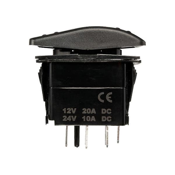 12V 20A Spil Ind Spil Ud ON-OFF-ON Vippekontakt 7 Ben LED RØD